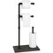 4-Roll Industrial Toilet Paper Holder Stand with Iron Pipe & Wooden Base Rustic Bathroom Organizer for 5 Rolls, Farmhouse Decor, Easy No-Drill Installation